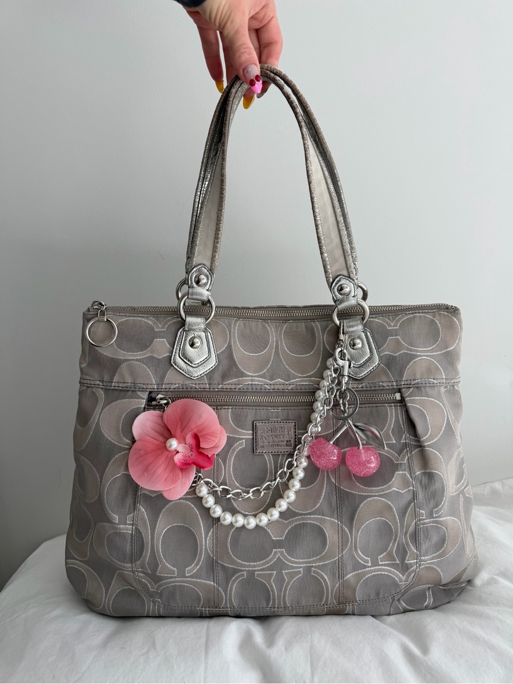 🩷 vintage Coach Poppy Lurex Tote Bag
